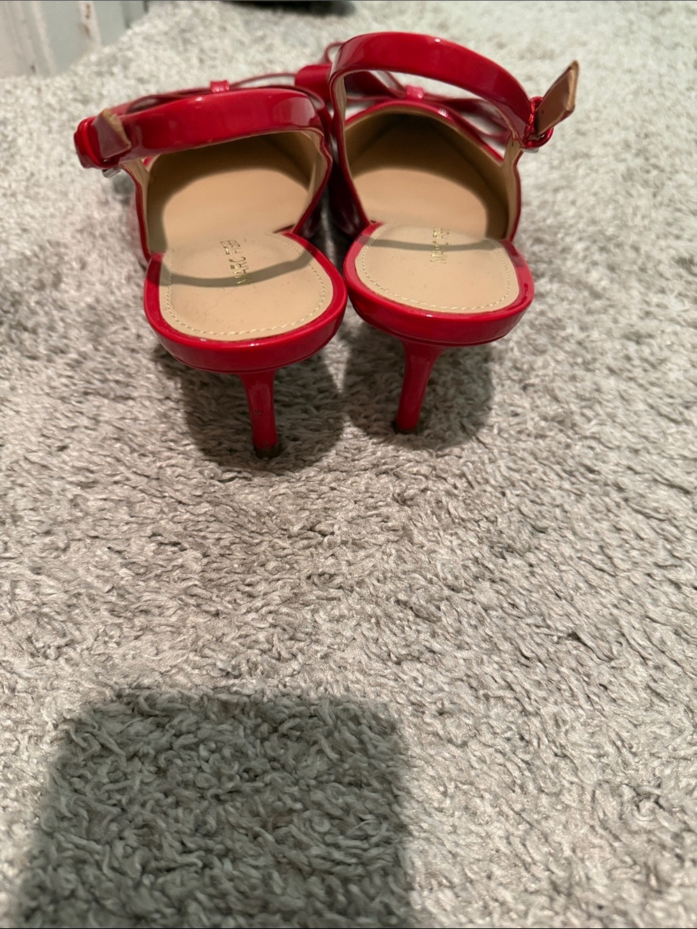 Marc Fisher Red Patent Pointed Slingback Flats with Bow - Picture 4 of 8
